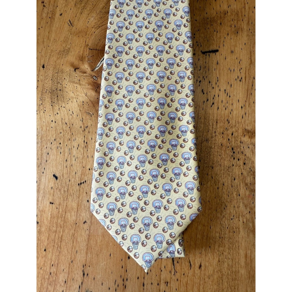 VINEYARD VINES  Yellow  Basketball Buckets Hoops Men's Silk‎ Necktie Tie
